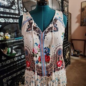 Beige, colorful floral, Bohemian style